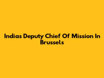 India's Deputy Chief Of Mission In Brussels
