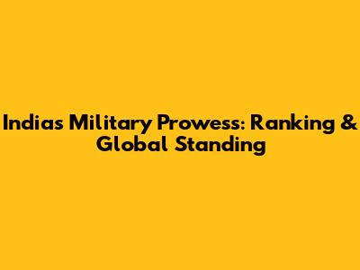 India's Military Prowess: Ranking & Global Standing