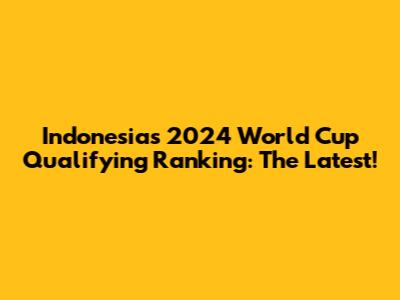 Indonesia's 2024 World Cup Qualifying Ranking: The Latest!