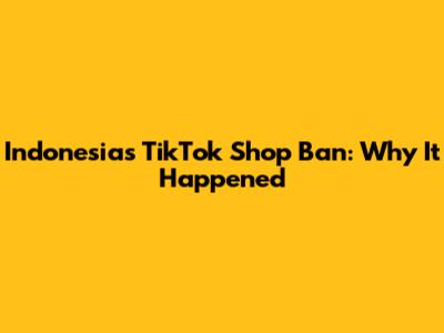 Indonesia's TikTok Shop Ban: Why It Happened