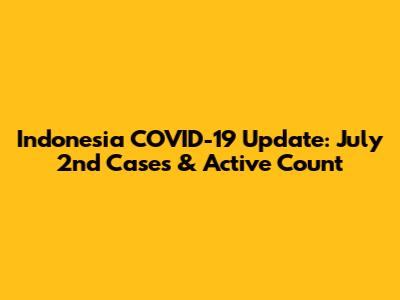 Indonesia COVID-19 Update: July 2nd Cases & Active Count