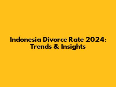 Indonesia Divorce Rate 2024: Trends & Insights