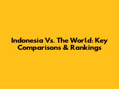 Indonesia Vs. The World: Key Comparisons & Rankings