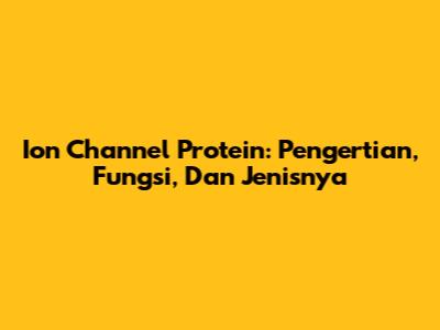 Ion Channel Protein: Pengertian, Fungsi, Dan Jenisnya