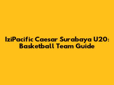 IziPacific Caesar Surabaya U20: Basketball Team Guide