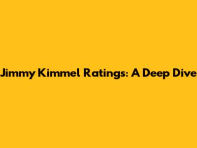Jimmy Kimmel Ratings: A Deep Dive