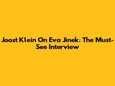 Joost Klein On Eva Jinek: The Must-See Interview