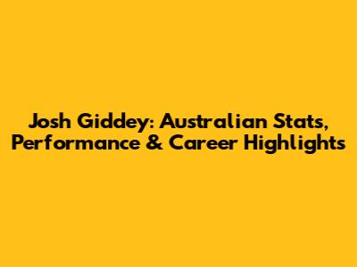Josh Giddey: Australian Stats, Performance & Career Highlights