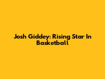 Josh Giddey: Rising Star In Basketball