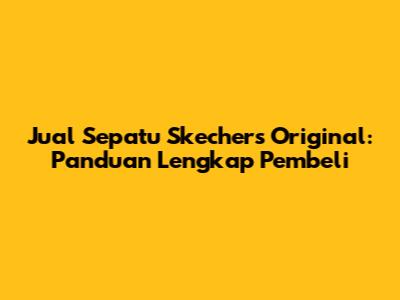 Jual Sepatu Skechers Original: Panduan Lengkap Pembeli