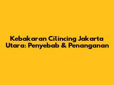 Kebakaran Cilincing Jakarta Utara: Penyebab & Penanganan