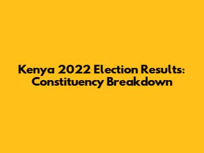 Kenya 2022 Election Results: Constituency Breakdown