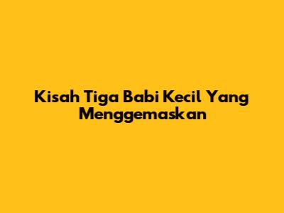 Kisah Tiga Babi Kecil Yang Menggemaskan