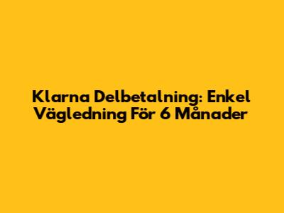 Klarna Delbetalning: Enkel Vägledning För 6 Månader