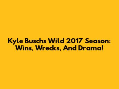 Kyle Busch's Wild 2017 Season: Wins, Wrecks, And Drama!