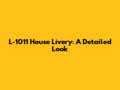 L-1011 House Livery: A Detailed Look