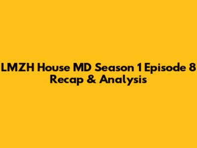 LMZH House MD Season 1 Episode 8 Recap & Analysis