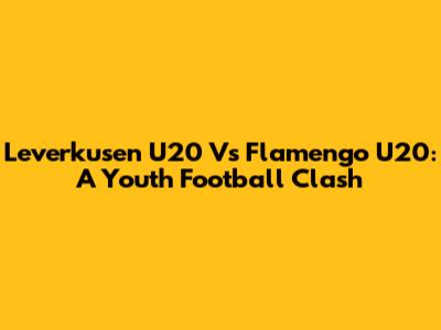 Leverkusen U20 Vs Flamengo U20: A Youth Football Clash