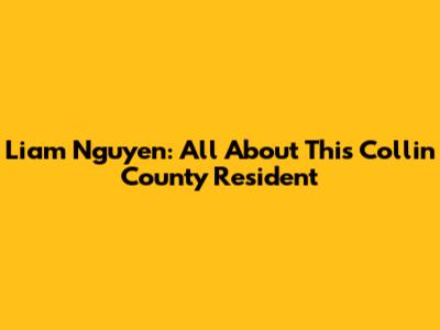 Liam Nguyen: All About This Collin County Resident