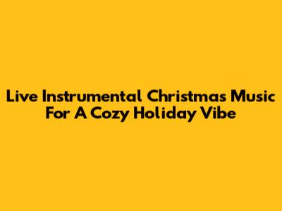 Live Instrumental Christmas Music For A Cozy Holiday Vibe