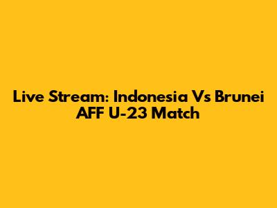 Live Stream: Indonesia Vs Brunei AFF U-23 Match