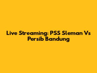 Live Streaming: PSS Sleman Vs Persib Bandung