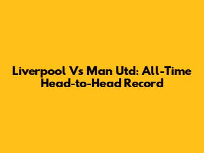 Liverpool Vs Man Utd: All-Time Head-to-Head Record