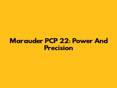 Marauder PCP 22: Power And Precision