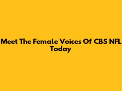Meet The Female Voices Of CBS NFL Today