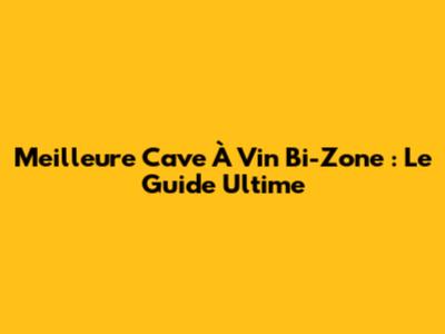Meilleure Cave À Vin Bi-Zone : Le Guide Ultime