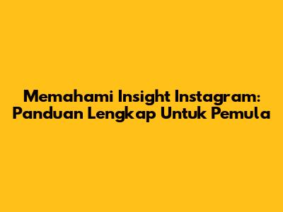 Memahami Insight Instagram: Panduan Lengkap Untuk Pemula
