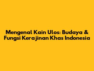 Mengenal Kain Ulos: Budaya & Fungsi Kerajinan Khas Indonesia