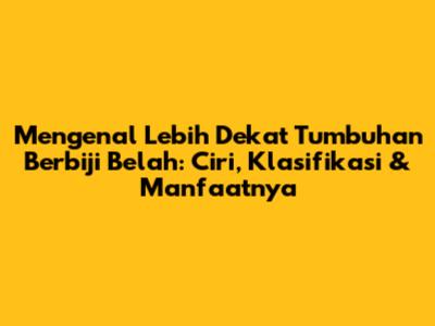 Mengenal Lebih Dekat Tumbuhan Berbiji Belah: Ciri, Klasifikasi & Manfaatnya