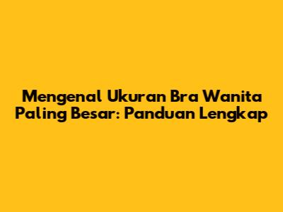Mengenal Ukuran Bra Wanita Paling Besar: Panduan Lengkap