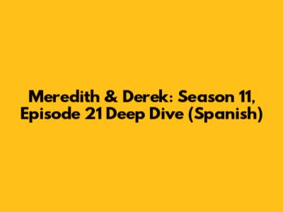 Meredith & Derek: Season 11, Episode 21 Deep Dive (Spanish)