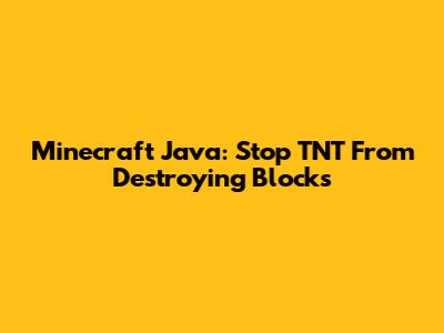 Minecraft Java: Stop TNT From Destroying Blocks