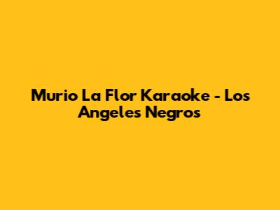 Murio La Flor Karaoke - Los Angeles Negros