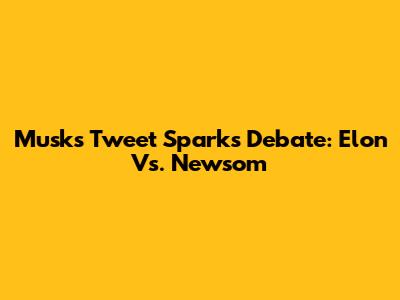 Musk's Tweet Sparks Debate: Elon Vs. Newsom