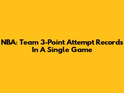 NBA: Team 3-Point Attempt Records In A Single Game