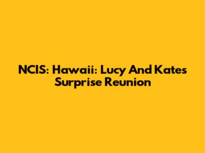 NCIS: Hawai'i: Lucy And Kate's Surprise Reunion