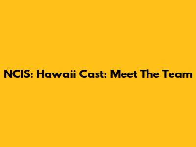 NCIS: Hawaii Cast: Meet The Team