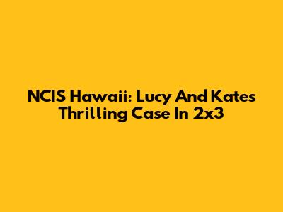 NCIS Hawaii: Lucy And Kate's Thrilling Case In 2x3