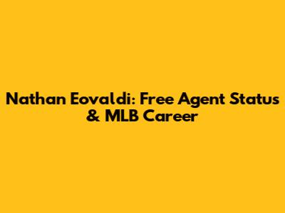 Nathan Eovaldi: Free Agent Status & MLB Career