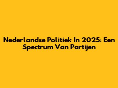 Nederlandse Politiek In 2025: Een Spectrum Van Partijen