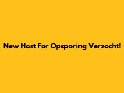 New Host For 'Opsporing Verzocht'!