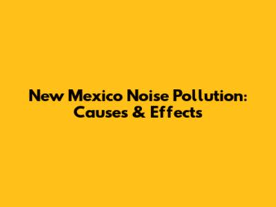 New Mexico Noise Pollution: Causes & Effects