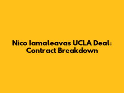 Nico Iamaleava's UCLA Deal: Contract Breakdown