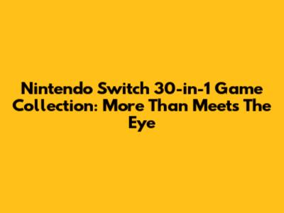 Nintendo Switch 30-in-1 Game Collection: More Than Meets The Eye