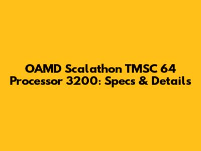 OAMD Scalathon TMSC 64 Processor 3200: Specs & Details