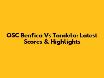 OSC Benfica Vs Tondela: Latest Scores & Highlights